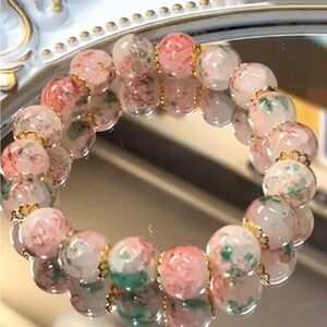 Beautiful Cracked-Glass Beaded Bracelet